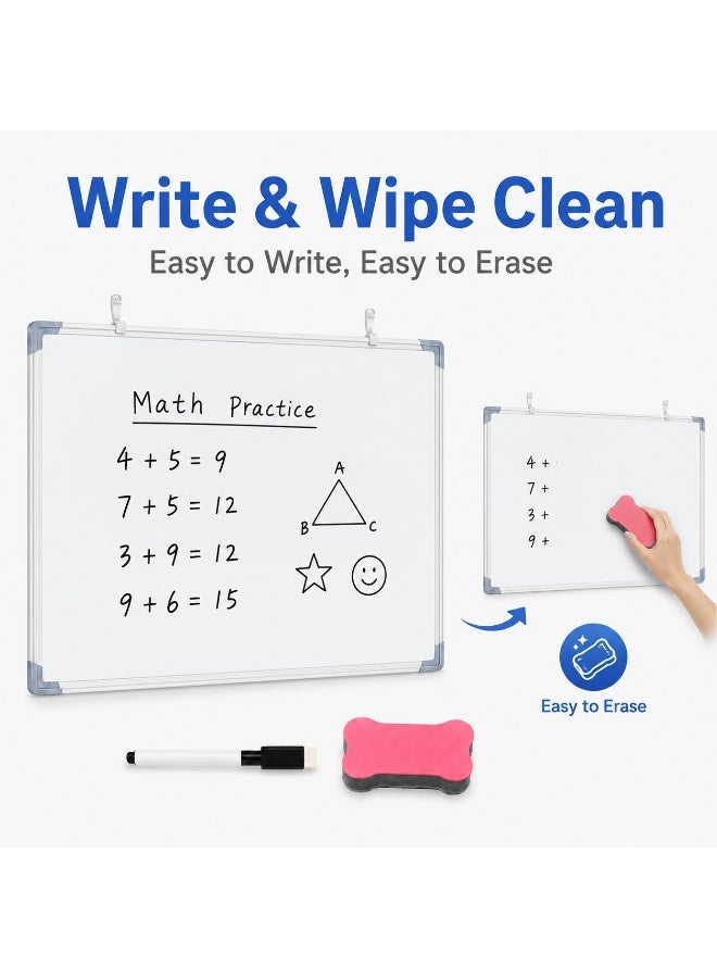 FAYET Magnetic Whiteboard Set, Double Sided Wall Mounted Dry Erase Board, Includes Marker and Eraser, For Home Learning Office Teaching and Planning (30*40 CM) - Image 4