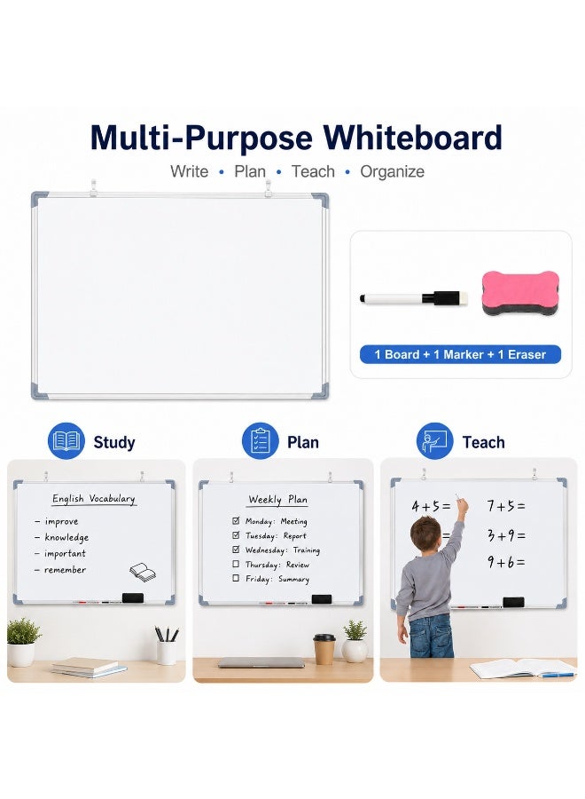 FAYET Magnetic Whiteboard Set, Double Sided Wall Mounted Dry Erase Board, Includes Marker and Eraser, For Home Learning Office Teaching and Planning (30*40 CM) - Image 3