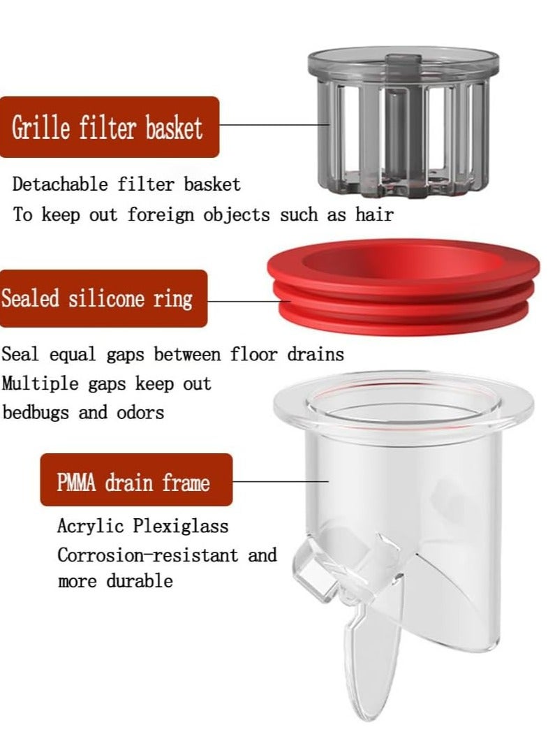 Anti-Odor Drain Core - Anti-Reflux Shower  Kitchen Drain Preventer (Red, 2 Pieces) - Image 3