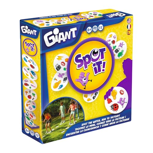 Asmodee Spot It! Giant Card Game - Oversized Matching with 4 Exclusive Mini-Games, Fast-Paced Family Game for Kids & Adults, Ages 6+, 2-12 Players, 15 Minute Playtime, Made by Zygomatic - Image 1