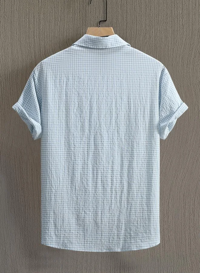 Take Two Men Plus Size Checkered Short Sleeve Shirt