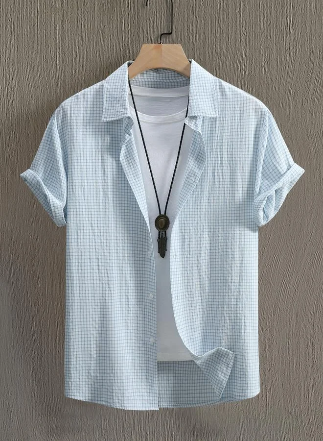 Take Two Men Plus Size Checkered Short Sleeve Shirt