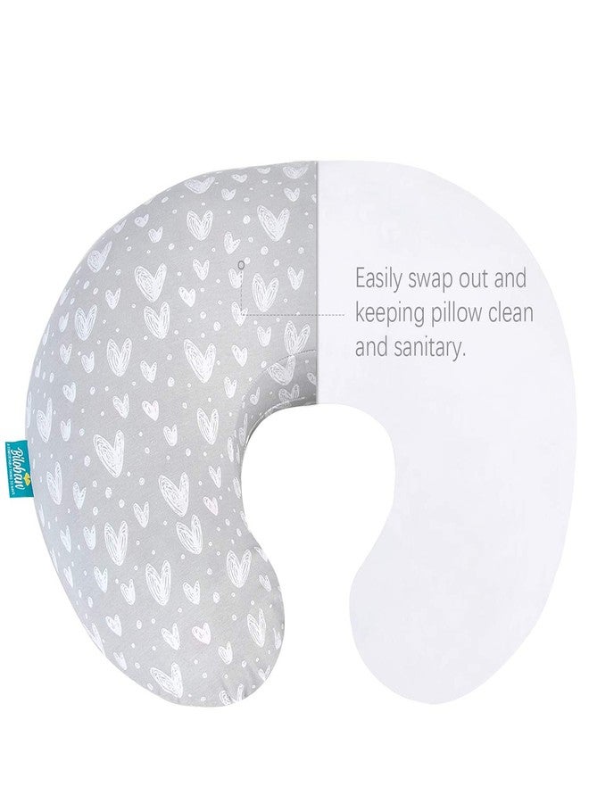Biloban Nursing Pillow Cover 2 Pack Compatible with Boppy Pillow, 100% Jersey Cotton with Large Zipper Super Soft & Breathable & Skin Friendly for Moms/Kids, Grey & White - Image 4