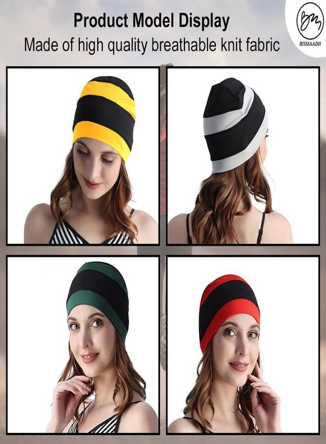 BISMAADH Cooling Sleep Skull Cap for Women Men - Helmet Liner Sweat Wicking Beanie Skullies Daily Working Cap Green Black - Image 3