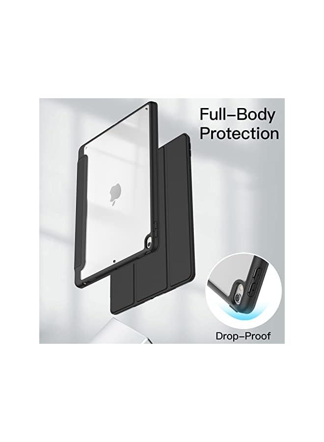 جي تيك حافظة لجهاز Ipad Air 3 مقاس 10.5 بوصة 2019 الجيل الثالث وجهاز iPad Pro مقاس 10.5 بوصة مع حامل قلم رصاص وغطاء خلفي شفاف ورفيع وغطاء تابلت مقاوم للصدمات أسود - Image 4