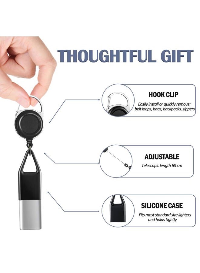 GTILE 6 Pcs Retractable Lighter Leash, Keychain Lighter Holder with Clip Classic Lighter Cover Single Clip for Convenience Multicolor Lighter Strap - Image 3