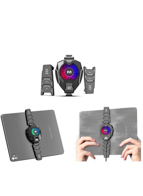 Tablet Gaming Cooler iPad Tablet Radiator Semiconductor Gaming Cooling Fan Tablet Cooler with RGB light for Gamer