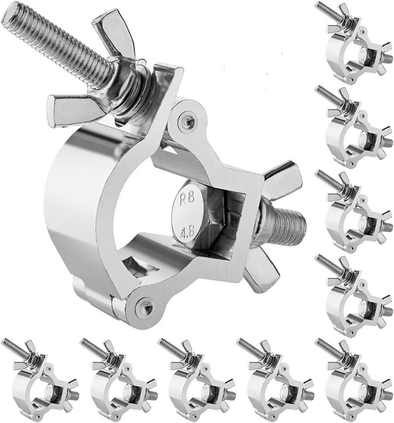 EYESHOT 10PCS Small Size Truss Clamp Stage Lights - 1.18'-1.38'(30-35mm)for 30-35mm OD Tube/Pipe - Heavy Duty 165lb Premium Truss O Clamp for DJ Lighting - Image 1