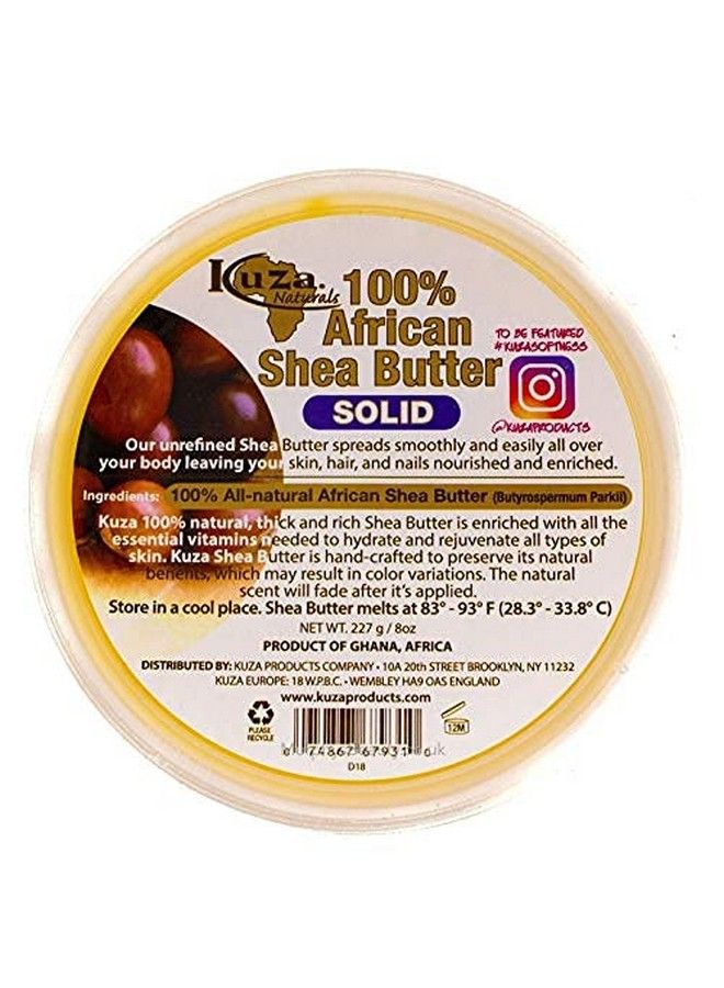 Kuza زبدة الشيا الأفريقية النقية بنسبة 100% مع لون بوروتو الأصفر الصلب، 8 أونصة، مرطب للشعر والبشرة والأظافر - Image 2