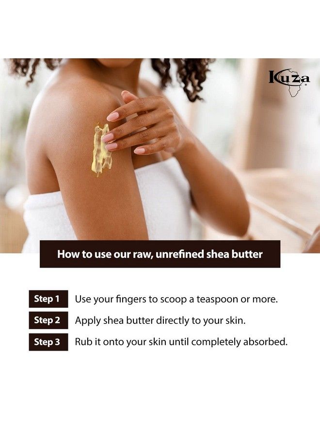 Kuza زبدة الشيا الأفريقية النقية بنسبة 100% مع لون بوروتو الأصفر الصلب، 8 أونصة، مرطب للشعر والبشرة والأظافر - Image 4