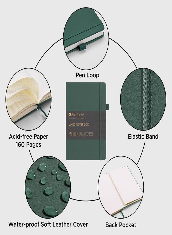 &And Per Se ⩓ Per Se Lined Journal Notebook, 160 Pages, A5 5.7 x 8 inches College Ruled Thick Paper Notebook Journals for Writing, Hardcover Notebooks for Women Men Office School (1 Pack, Green) - Image 4