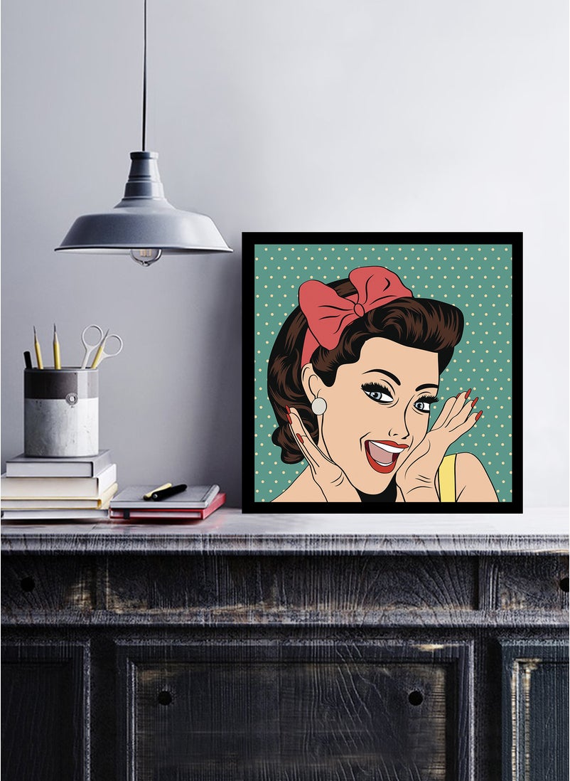 Spoil Your Wall - Wall Posters with 80s Girl Pop Art and Black Frame - Wall Arts Home Décor Photo Frames - 40x40cm by Spoil Your Wall - Image 1