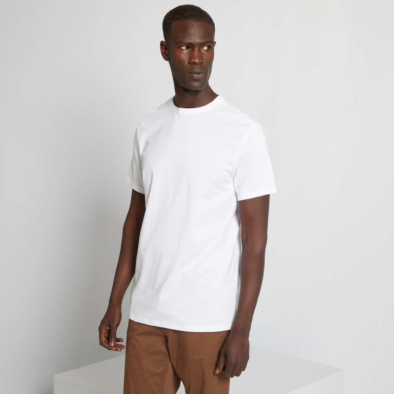Kiabi plain-jersey-straight-t-shirt-white