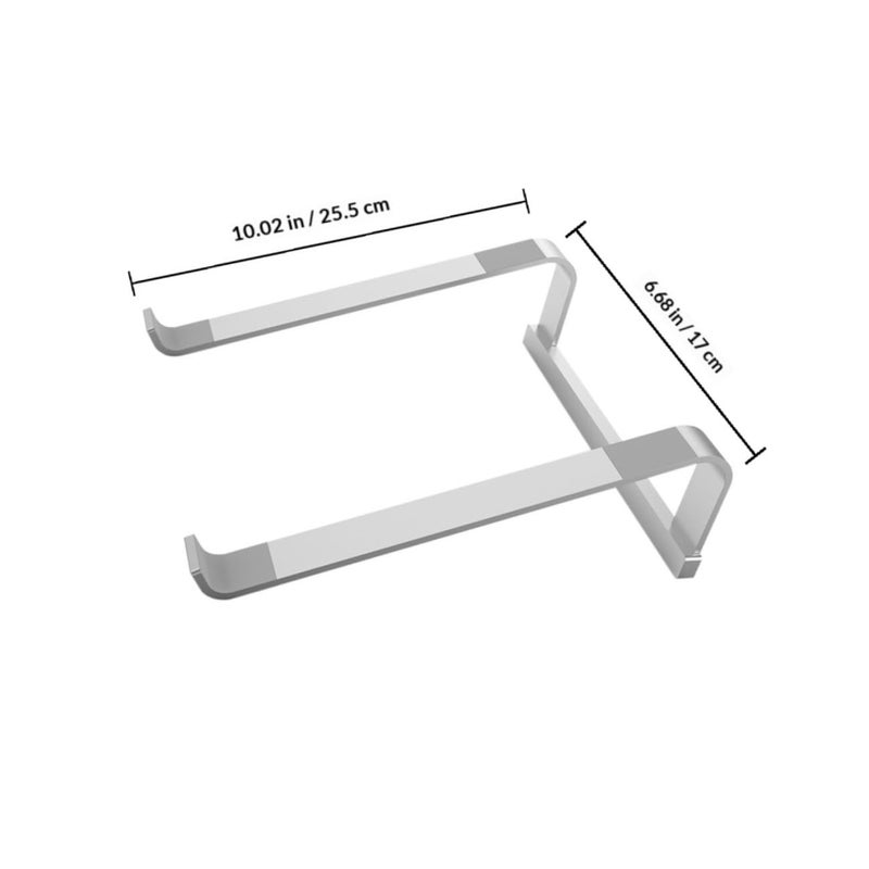 Adjustable Aluminum Laptop Stand with Cooling Ventilation Portable Desktop Rack Silver - Image 3