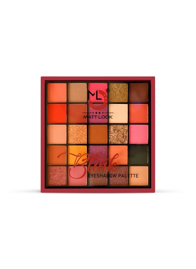 matt look Mattlook 25 Colors Blink Eyeshadow Palette|Highly Pigmented|Blendable|Waterproof|Flawless Finish|Long Lasting|Matte & Shimmery| Creative & Fashion Eye Make-Up-Mutlicolor 03 (26G)  - Image 5