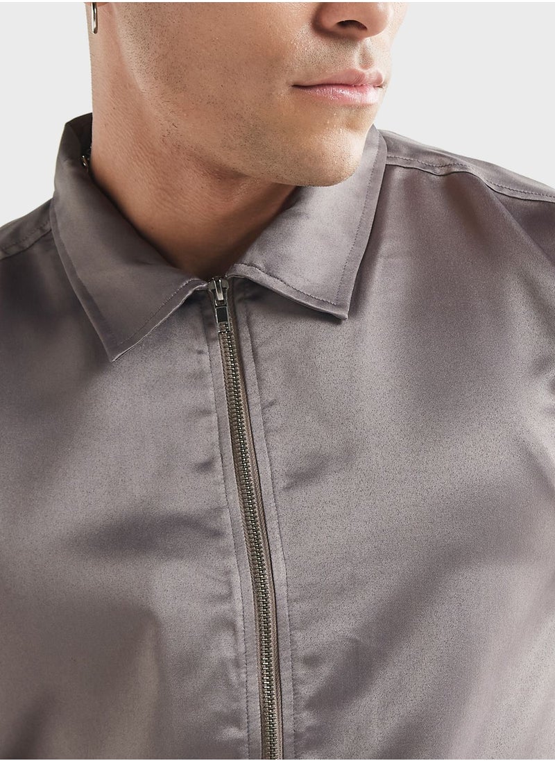FAV Zip Through Regular Fit Shirt  - Image 3