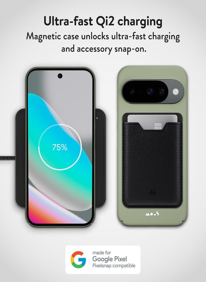 Mous Case for Google Pixel 10/10 Pro (2025), Compatible with Qi2 MagSafe and Pixelsnap - Super Thin - Google Pixel 10/10 Pro Slim Shockproof Cover - Green - Image 3