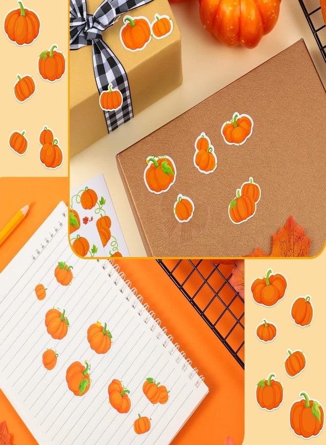 Hotop 480 Pcs Pumpkin Stickers for Kids Fall Thanksgiving Autumn Farmhouse Rustic Pumpkin Buffalo Plaid Stickers for Fall Thanksgiving Party Classroom Decor(Fresh Style) - Image 3