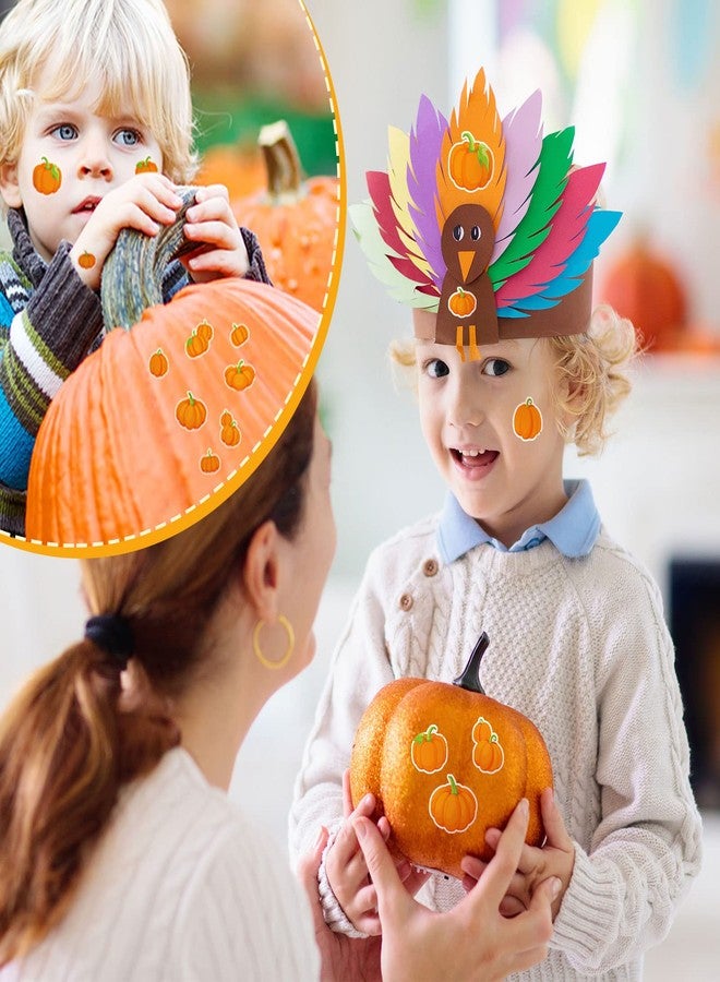 Hotop 480 Pcs Pumpkin Stickers for Kids Fall Thanksgiving Autumn Farmhouse Rustic Pumpkin Buffalo Plaid Stickers for Fall Thanksgiving Party Classroom Decor(Fresh Style) - Image 4