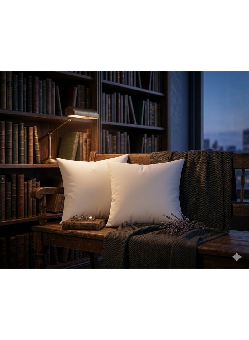 RISHAHOME 45x45cm Cushion Inner Pillow | Soft 144 TC Fabric | 450g Fluffy Polyester Fiber Filling | 500g Decorative Cushion Insert for Sofa, Bed, Couch & Home Decor, Set of 2 - Image 2