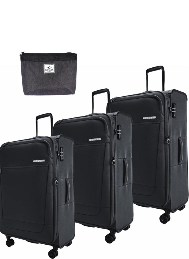 VERAGE Toledo 3 Pieces Luggage Sets, Softside Expandable Spinner Wheel Suitcase - Image 1