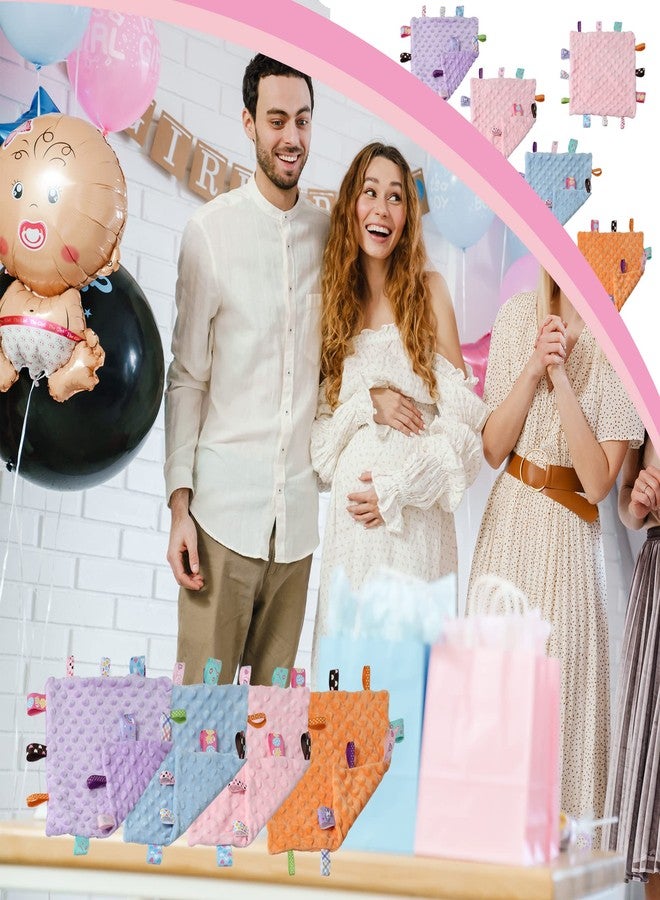 CREVENT Tag Security Blankets for Babies, Soft Small Loveys for Boys, Baby Comforter Sensory Blanket, Great Gifts for Birthday Baby Shower (10"X10" Blue Tag) - Image 5