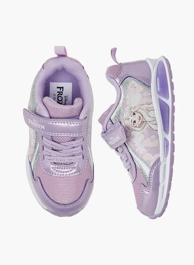 ديزني Frozen Print Light-Up Sneakers With Hook And Loop Closure