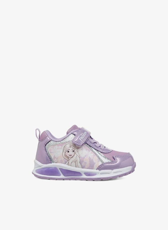 Disney Frozen Print Light-Up Sneakers With Hook And Loop Closure - Image 1