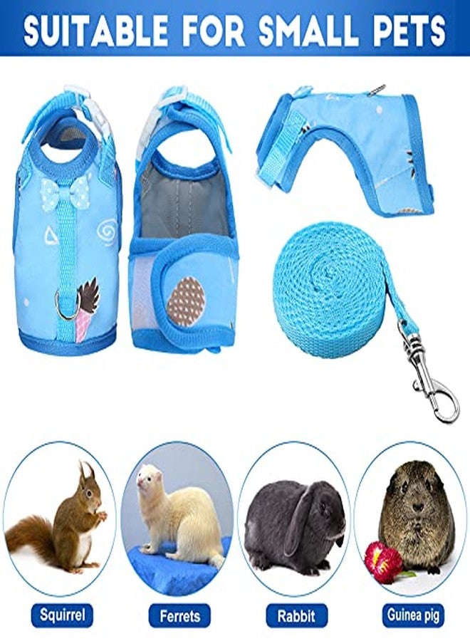 Weewooday 3 Pieces Guinea Pig Harness with Leash Small Pet Harness Fruit Plaid Pattern Adjustable Padded Walking Vest for Pet Hamster Squirrel Animals(Pineapple, Blue, Green Plaid,Small) - Image 5