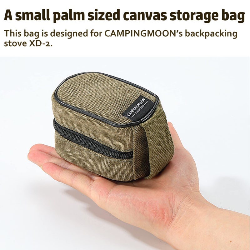 camping moon Pocket Stove Bag Storage Case for Micro Regulator Stove Sturdy Canvas XD-2F-B - Image 3