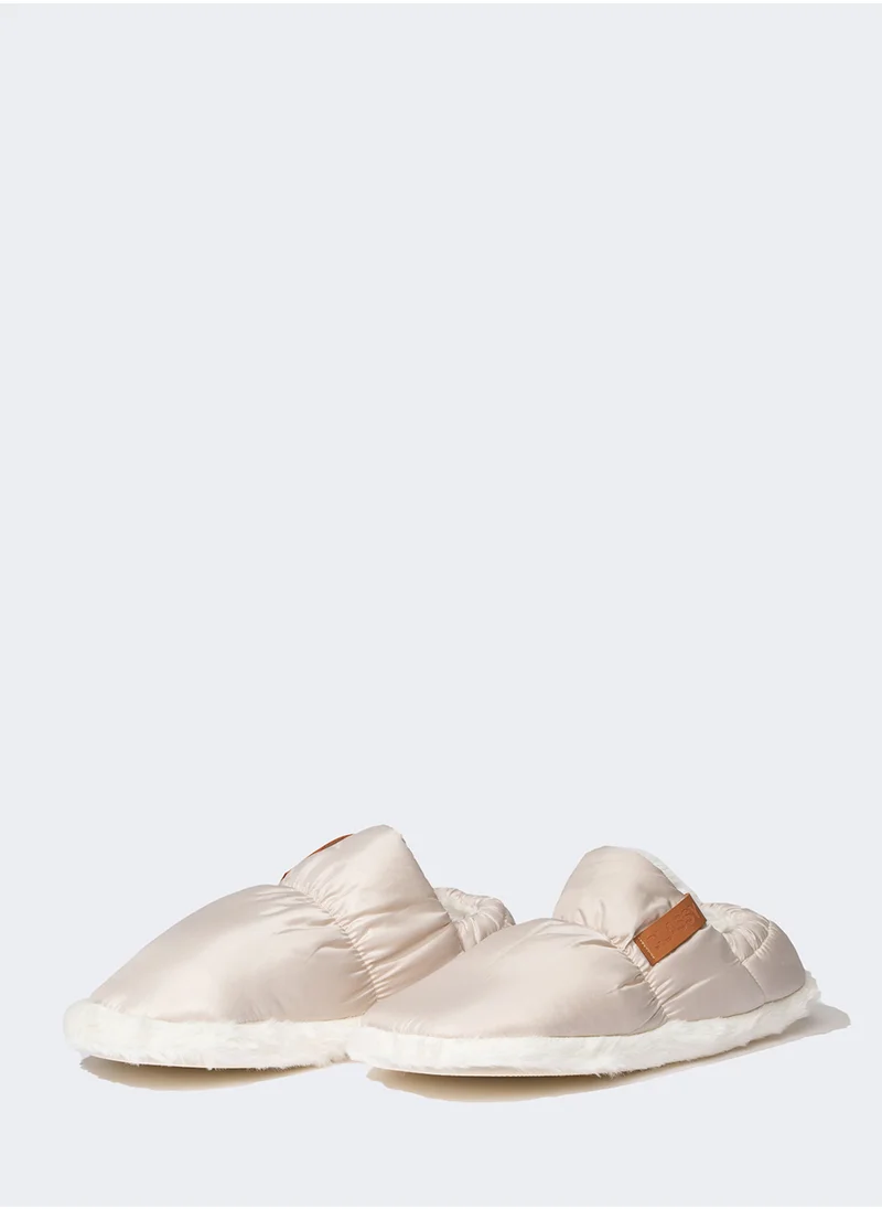 DeFacto Parachute Fabric Plush-Lined Slippers