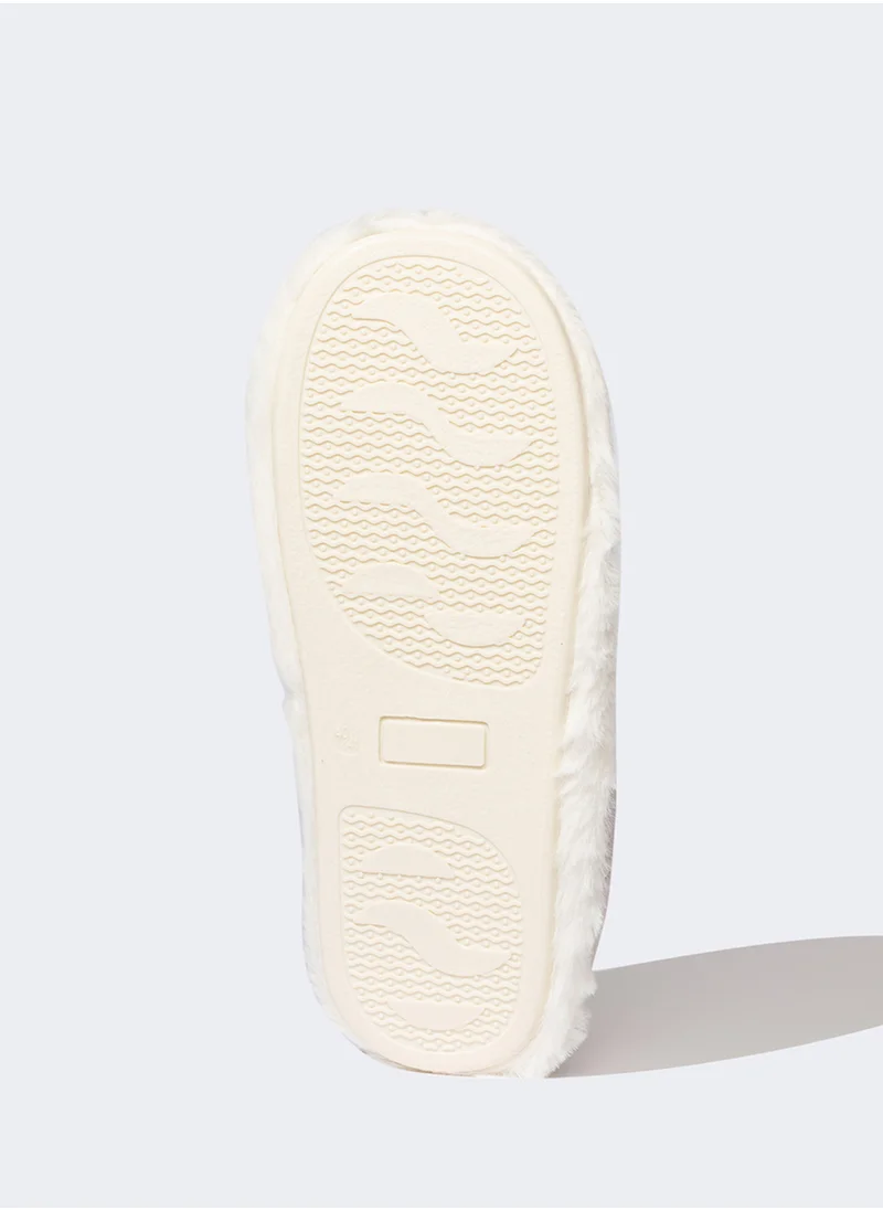DeFacto Parachute Fabric Plush-Lined Slippers
