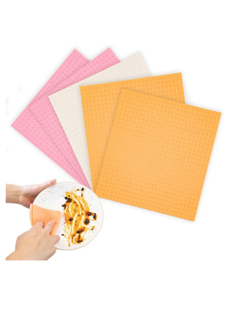 ECVV® 5 عبوة من الأقمشة الإسفنجية متعددة الاستخدامات عالية الامتصاص | تمتص السوائل بسرعة | تمسح بسلاسة، تمتص بشكل فعال | مثالية لمهام المطبخ والتنظيف - Image 1