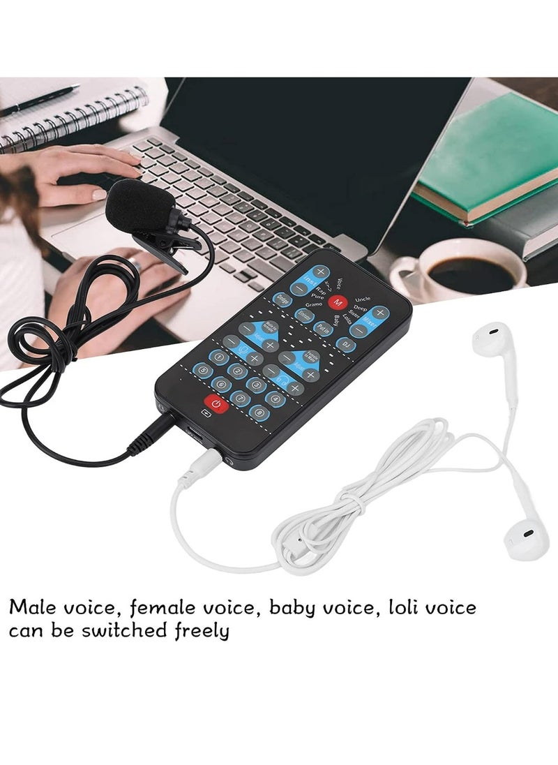 Generic - Live Sound Card Voice Changer,Handheld Sound Card Mini Voice Changer Device 8 Fixed Sound Effects Plug and Play,Gaming Recording,for Mobile Phone Computer - Image 1