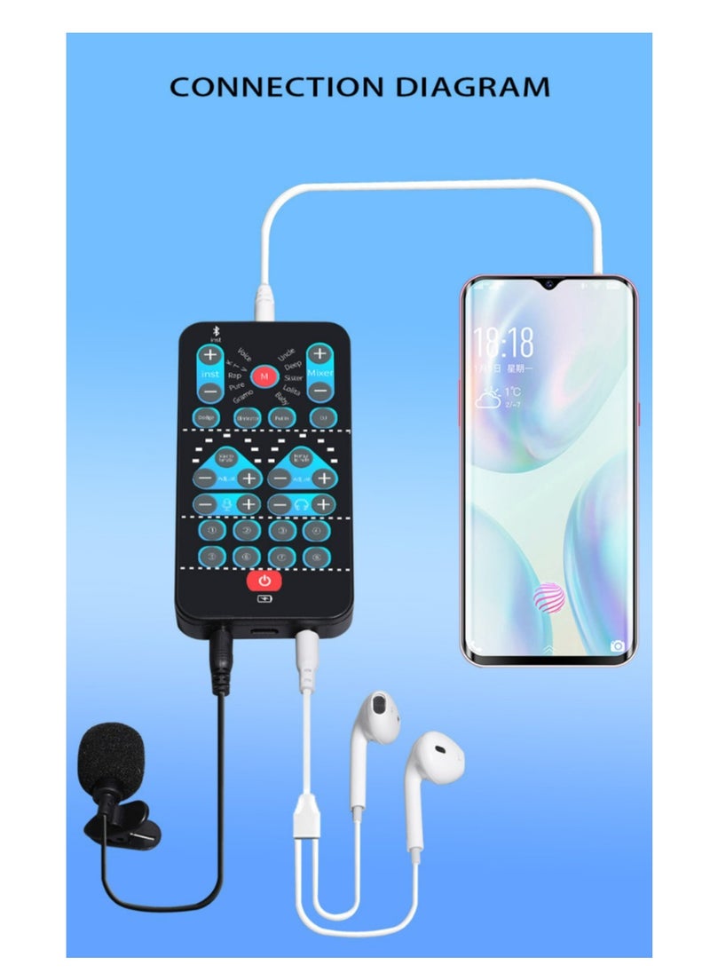 Generic - Live Sound Card Voice Changer,Handheld Sound Card Mini Voice Changer Device 8 Fixed Sound Effects Plug and Play,Gaming Recording,for Mobile Phone Computer - Image 1