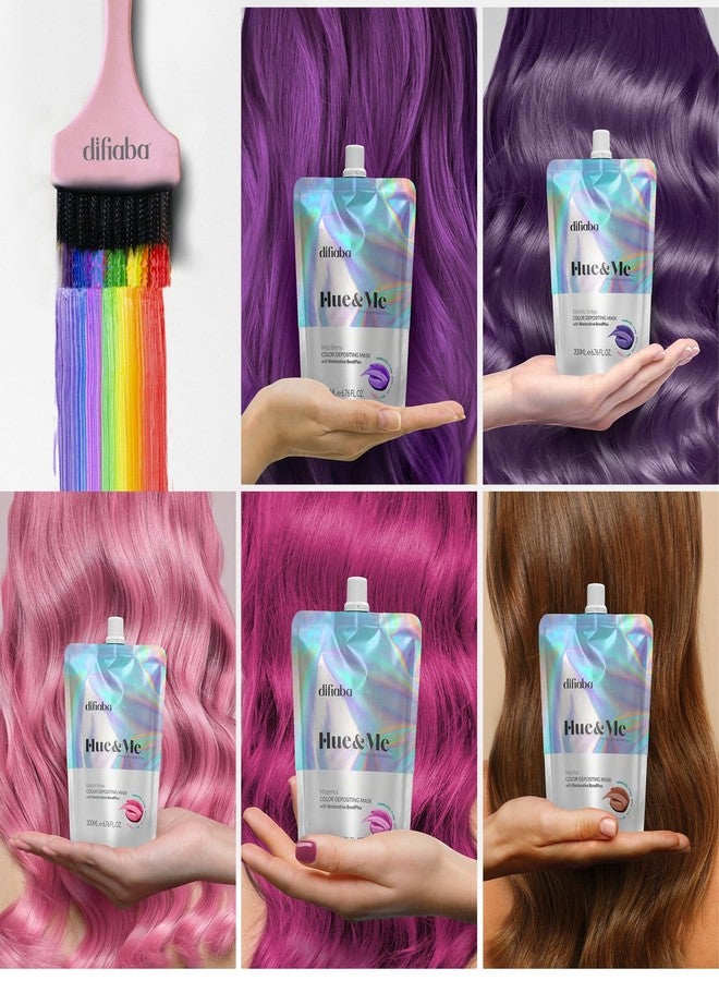 Difiaba Hue & Me Color Depositing Conditioner - Temporary Hair Dye of Fantasy Colors - Hydrating Color Depositing Hair Mask with BondPlex - 6.76 oz (12 Vibrant Shades Available) (Mocha) - Image 4