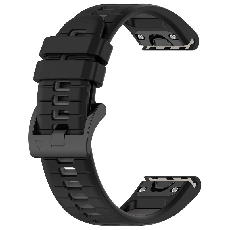 S-TOP For Garmin Forerunner 955 Sports Two-Color 22mm Silicone Watch Band(Black+Grey) - Image 2