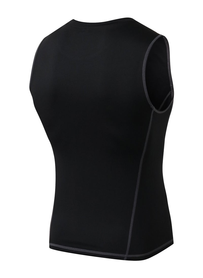 Loquat - Men Quick Dry Breathable Elastic Vest Black - Image 1