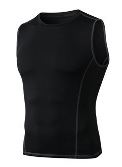 Men Quick Dry Breathable Elastic Vest Black