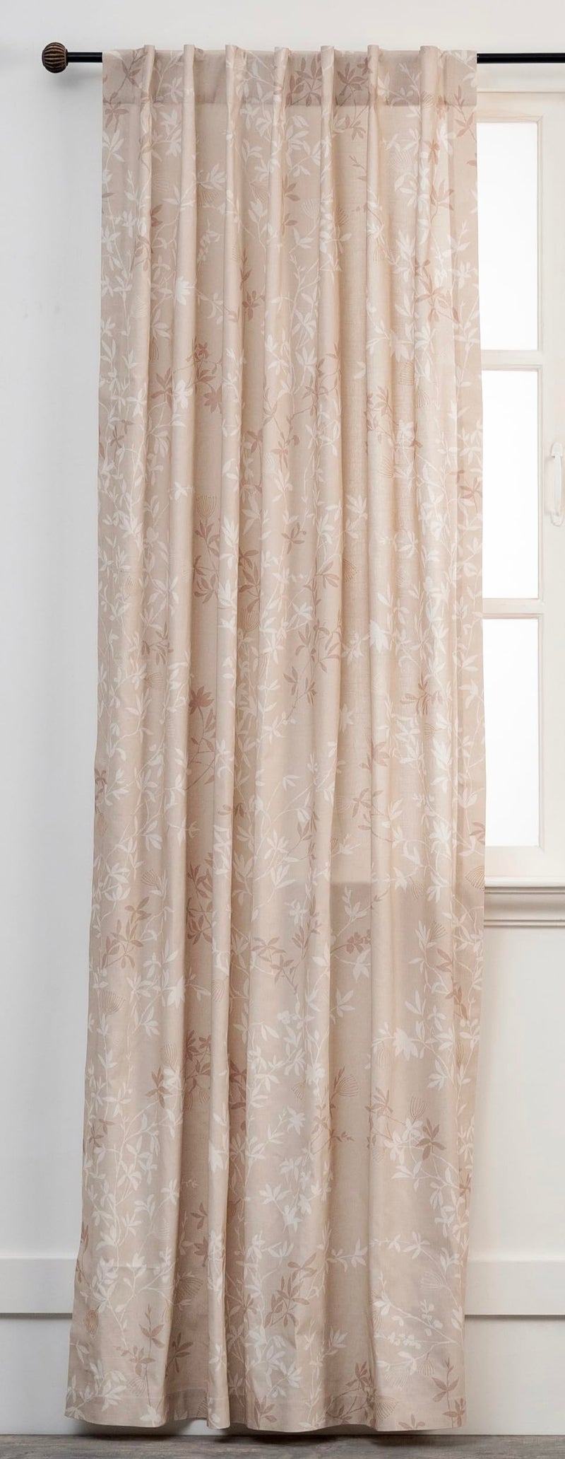Maison d' Hermine Curtain 100% Cotton 50""x96"" Curtains 1 Panel Easy Hanging with a Rod Pocket & Loop for Kitchen  Bedrooms & Offices  Louxor - Beige - Spring/Summer - Image 1