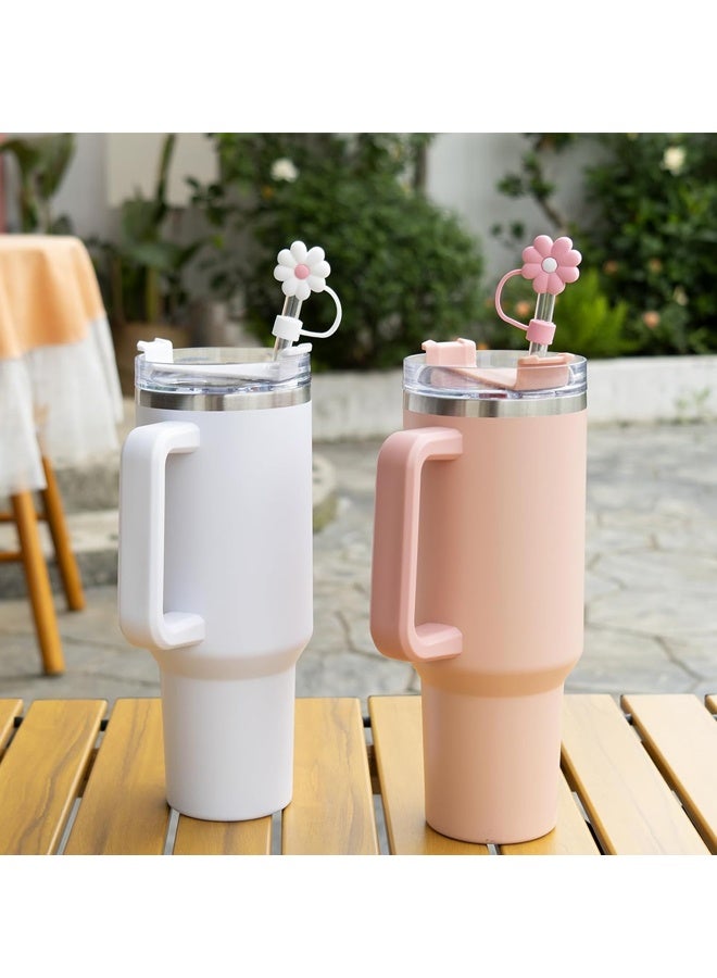 6PCS Silicone Straw Covers Cap Compatible with Stanley 30&40 Oz Cup, 10mm Cute Flower Straw Toppers for Tumblers, Dust-Proof Drinking Straw Caps for Reusable Straws Tips Lids - Image 5