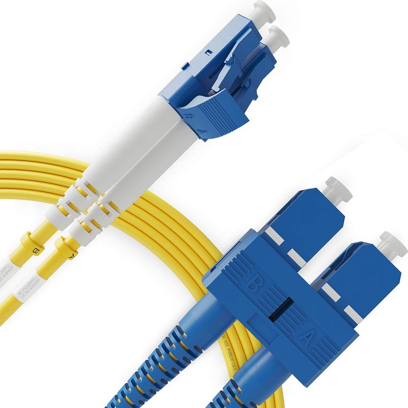 BEYONDTECH 1m (3.28ft) LC to SC Fiber Patch Cable – UPC Single-Mode Duplex Fiber Optic Cable – 9/125µm core, Compatible with OS1 & OS2 – LSZH PUREOptics Series - Image 1