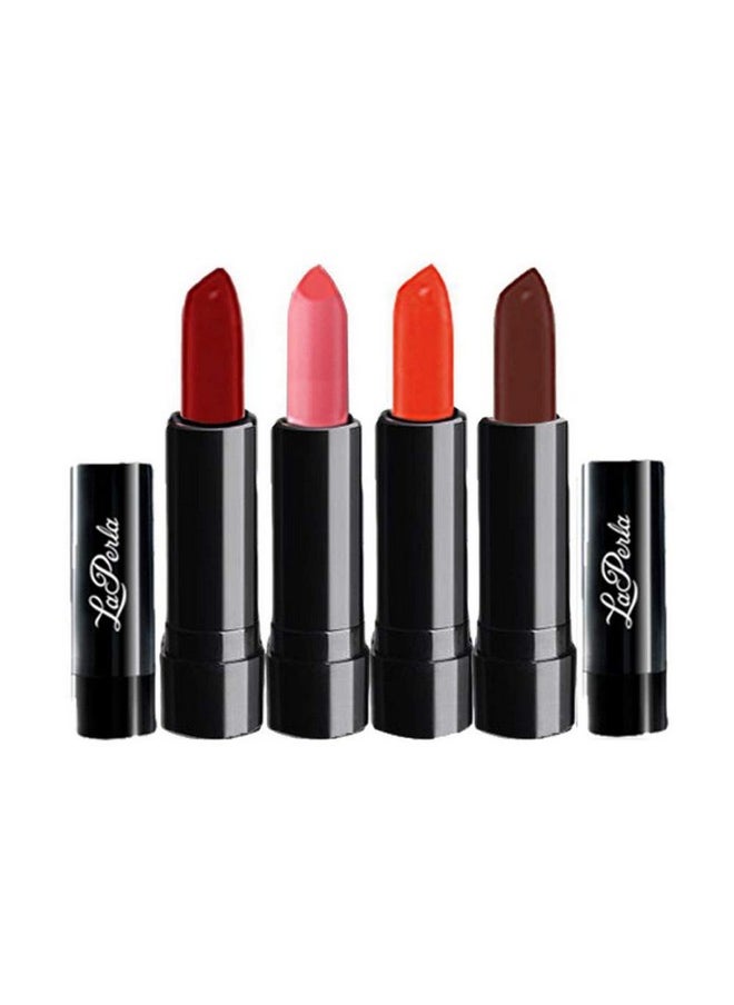 LA PERLA - Laperla Glossy Red Orange Purple Pink Lipstick Pack Of 4 - Image 1
