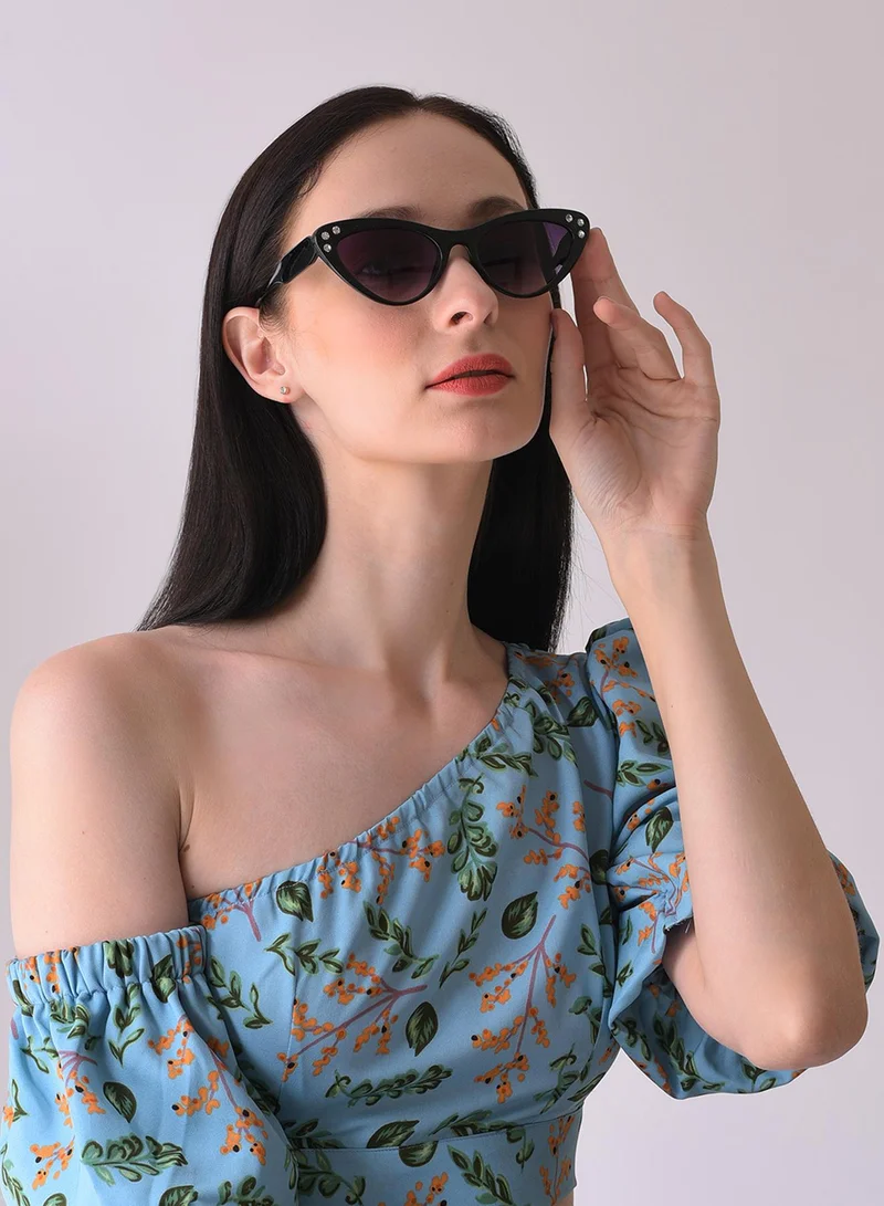Haute Sauce Black Lens Black Cateye Sunglasses