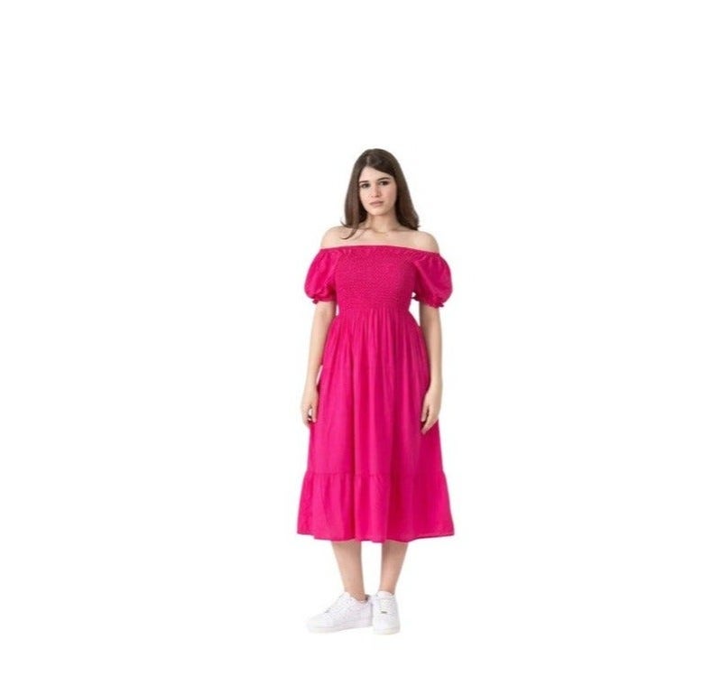 بيزيك وير كلاب فستان قصير من القطن الريون للفتيات من Basic Wear Club - مقاس واحد - Image 2