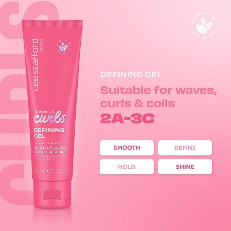 Lee Stafford For The Love Of Curls Defining Gel - Lightweight Curl-Enhancing Gel for Waves & Curls with Frizz Control & Hydration - 100ml - Image 2