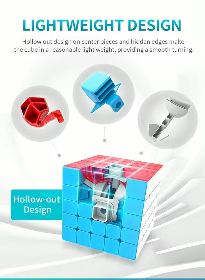 D ETERNAL 5x5 Stickerless Cube Beginner Speedcube for Kids & Adults with Cubes Stand and Protecting Pouch Bag Combo Set (5x5+Stand+Bag) - Image 4