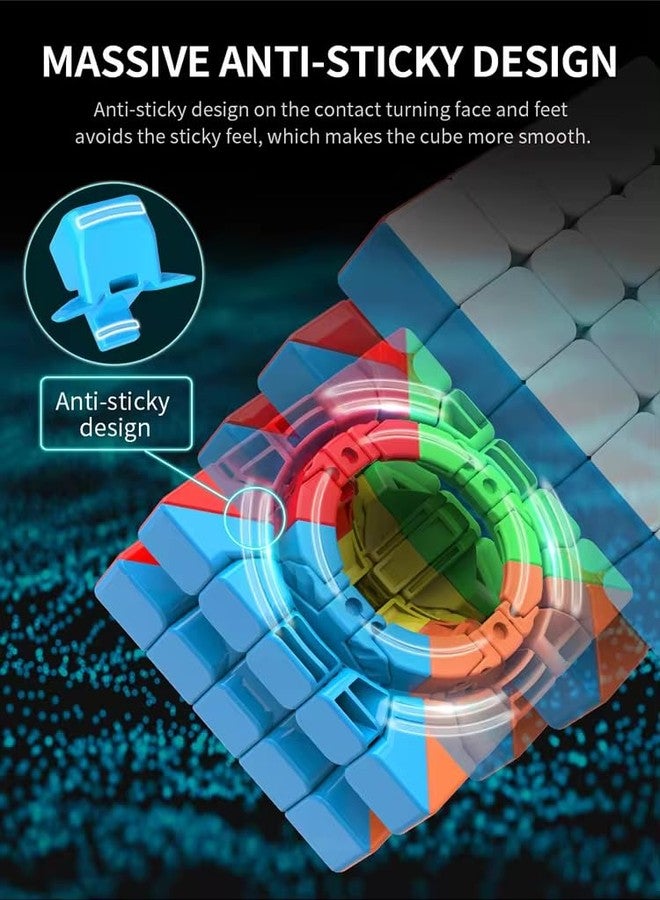 D ETERNAL 5x5 Stickerless Cube Beginner Speedcube for Kids & Adults with Cubes Stand and Protecting Pouch Bag Combo Set (5x5+Stand+Bag) - Image 2