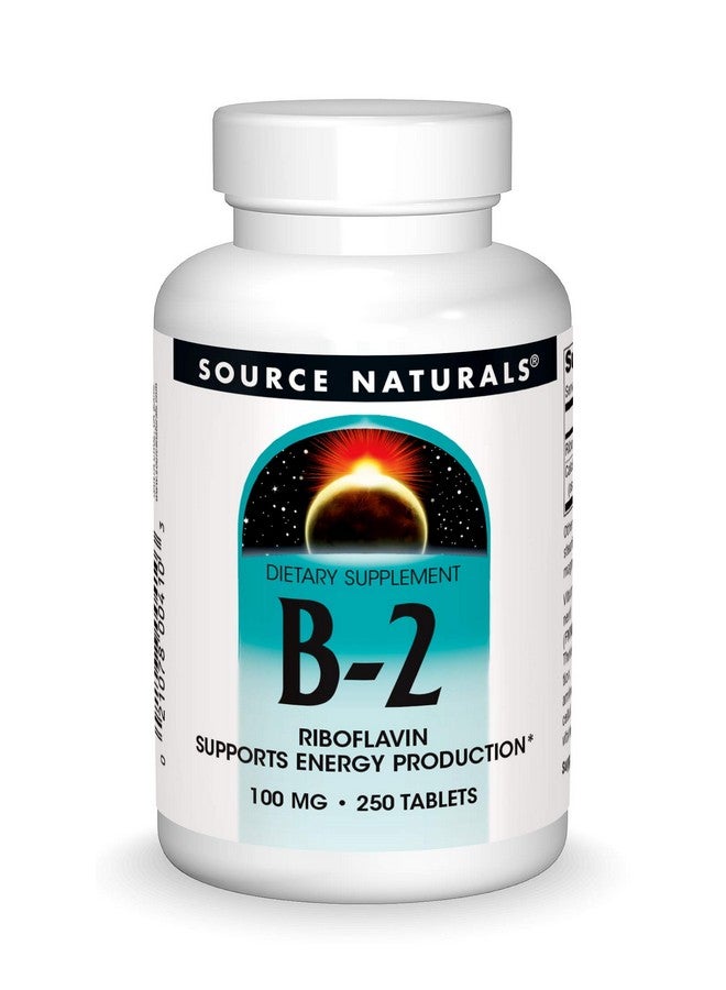 Source Naturals Vitamin B-2 Riboflavin 100 mg Supports Energy Production - 250 Tablets - Image 1