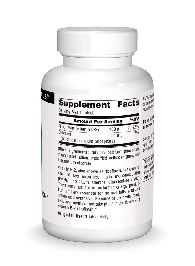 Source Naturals Vitamin B-2 Riboflavin 100 mg Supports Energy Production - 250 Tablets - Image 3